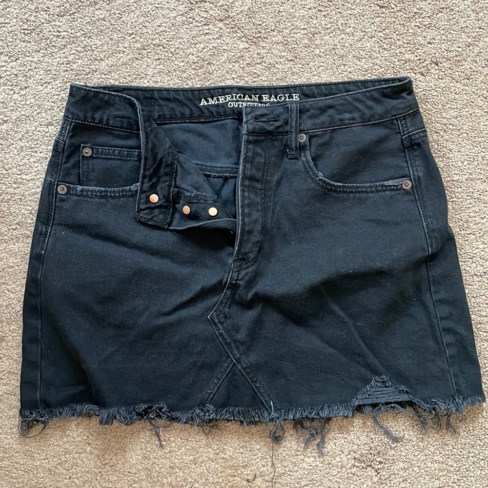 American Eagle Black Jean Skirt